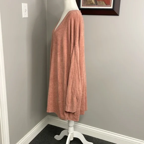 Barefoot Dreams Cozy Chic Ultra Lite Tunic Sweater Size 2X Dusty Pink Rose - Picture 3 of 5